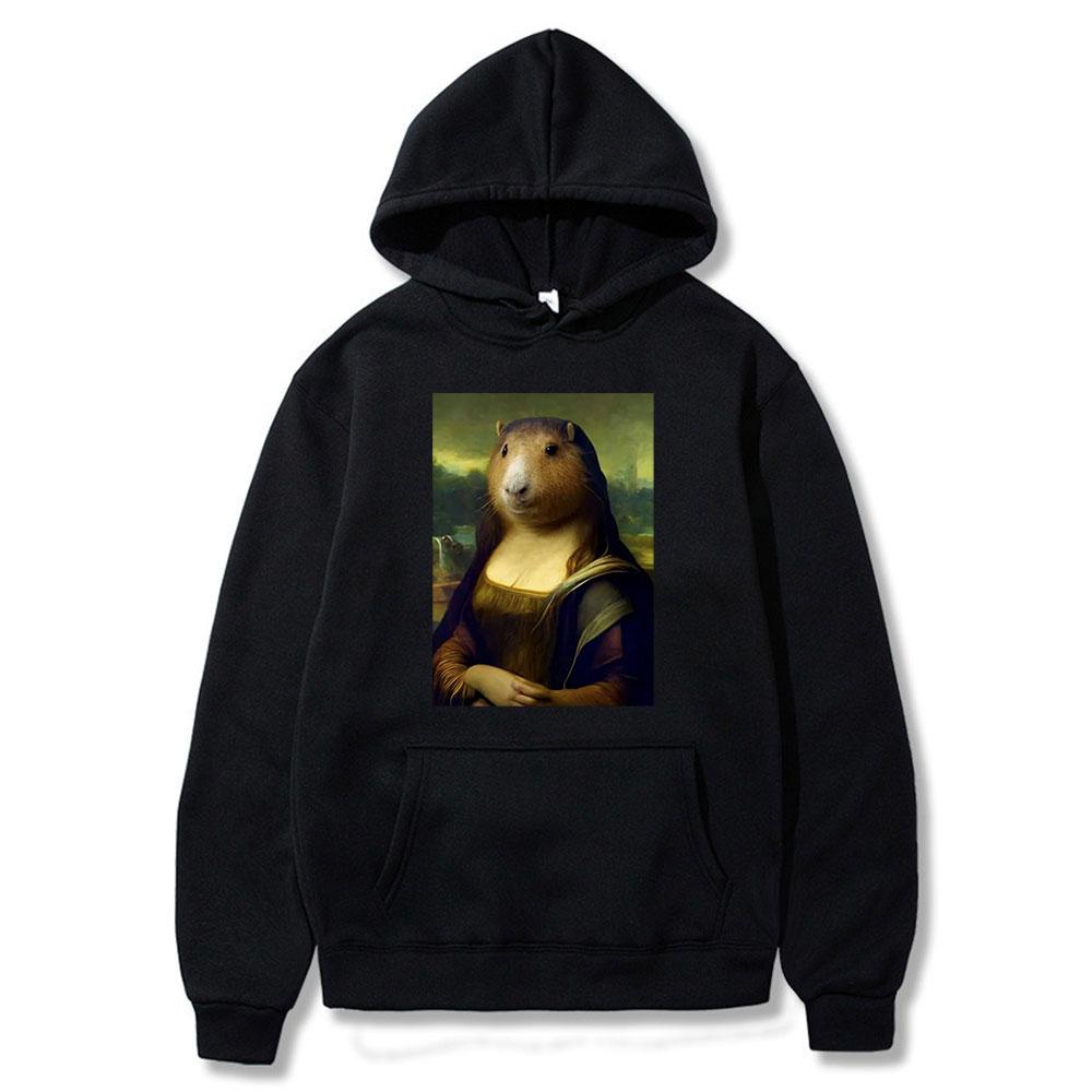 Funny Ok I Pull Up Capybara Potisk Mikina Unisex Dámská Móda Mikiny Streetwear Mikiny JDM Automobile Culture
