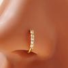 Copper Material Nose Pin, Adjustable Open Buckle Design Nose Ring, No Piercing Rhinestones Encrusted Nose Clip, Lightweight Nose Jewelry