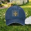Pc Vintage Washed Baseball Cap with St BenedictS Design  Unisex Outdoor Sports Duckbill Hat  Unisex Trendy Hat  Suitable F