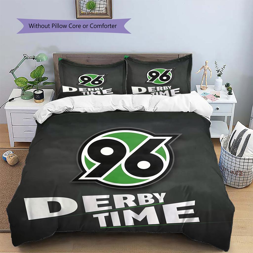 Hannover Football Club Pattern Bedding Quilt Set Home Decoration Gift (1 * Duvet Cover + 2 * Pillowcase Without Core)
