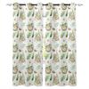 Watercolor Botanical Flowers And Raccoon Home Decor Window Curtains Bedroom Kitchen Curtain Panel Curtains for Living Room