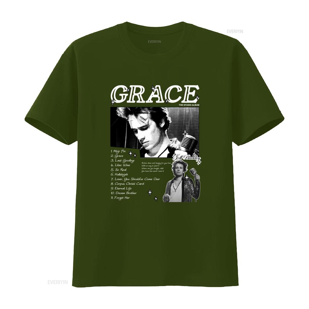 Jeff Buckley Grace Album Design T Shirt Merchandise Music Lover Vintage Washed Fashion Top For Everyday Wear Designer Clothes