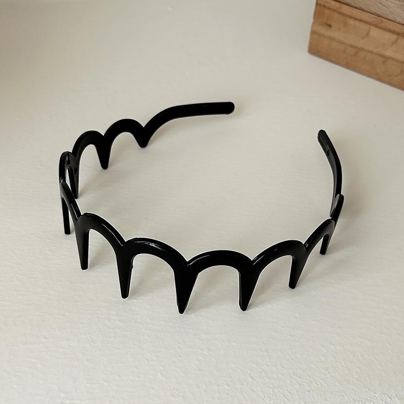 

Нескользящая волнистая повязка на голову с зубцами - Высокий стиль, идеально подходит для мытья волос и лица