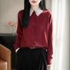 Damen S Spitzenkragen Strickjacke Lockerer Schnitt Langarm Pullover