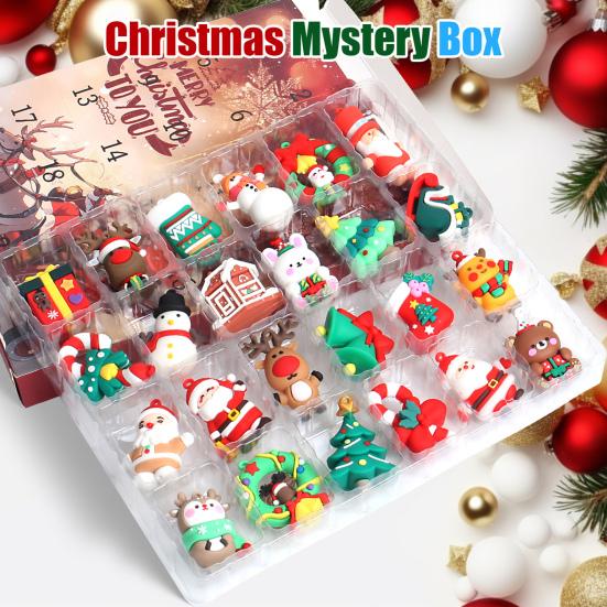 2025 Christmas Advent Calendar 24 Days Countdown Calendar with 24 Pcs Collectible Figures Classic Christmas Dolls Set Holiday Gifts for Boys Girls