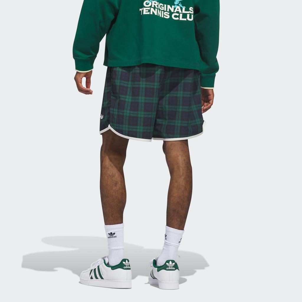Adidas Originals Track Cherry Woven Plaid Color Block Mid Rise Sports Shorts Unisex shorts JZ0489