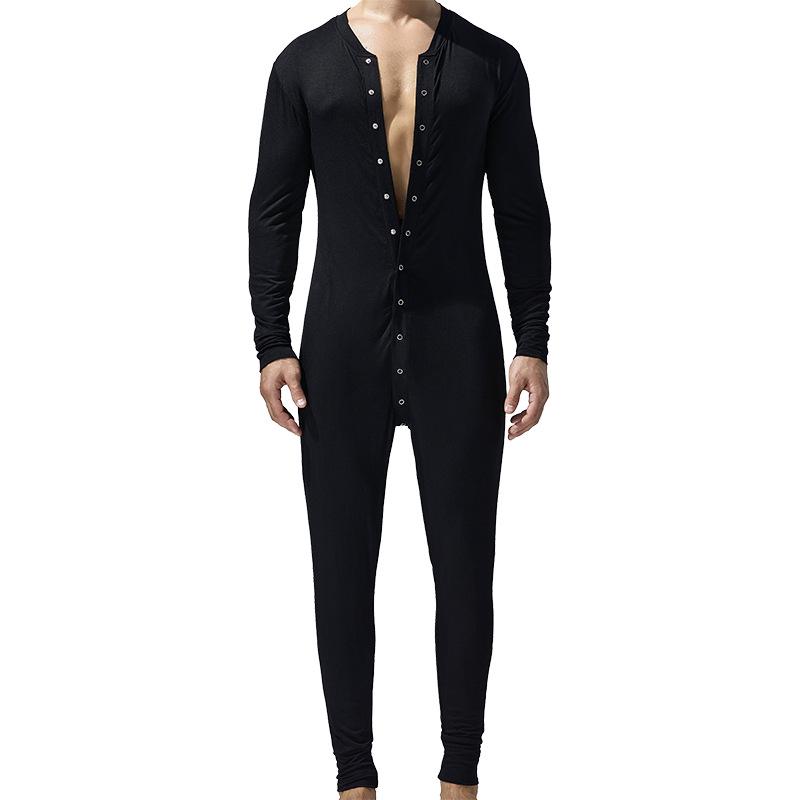 2024 Spring Jumpsuit: Open-Crotch Pajama Set with Long-Sleeve Top and Pants