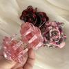Candy Color Flower Hair Clip Cute Hairpin Small Shark Clip Creative Rose Hair Claw  Daily