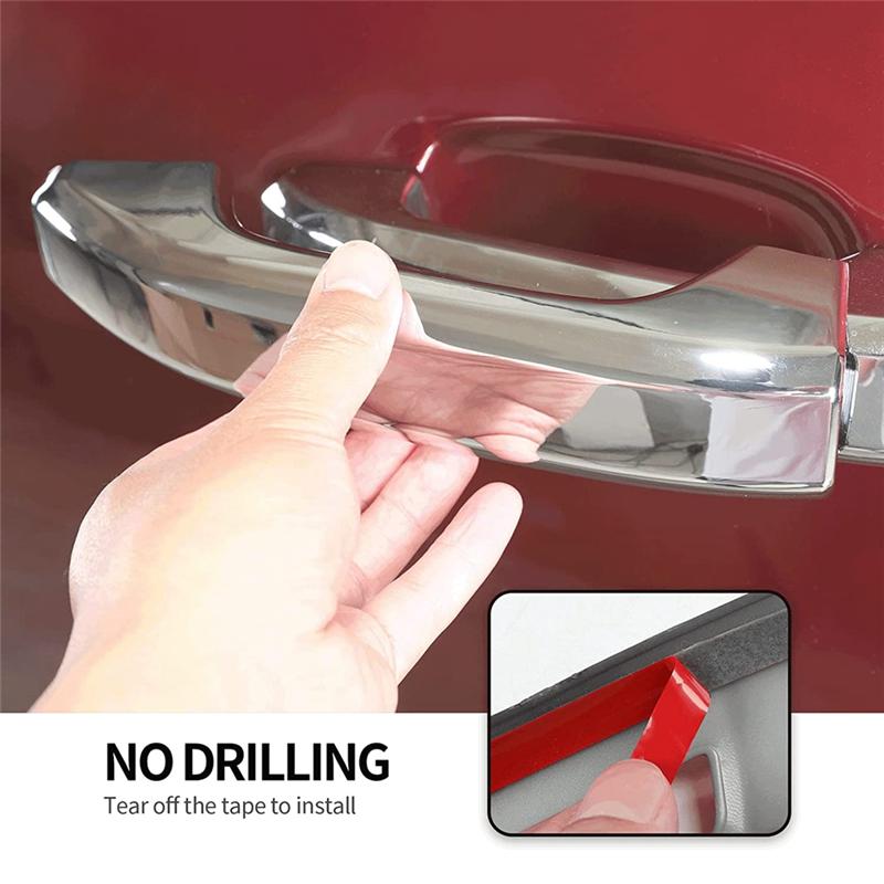 Outer Door Handle Covers Decorative For Chevy Silverado GMC Sierra 2014- ,ABS Silver