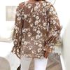 Women's Jacquard Sweater Temperament Hollow Embroidery Print Casual Long-sleeved V-neck Versatile Pullover