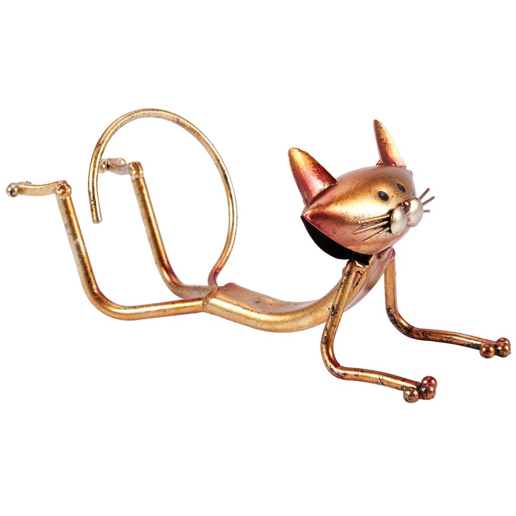J1UL1N Yoga Cat Wine Rack Metal Wine Holder Wine Shelf Sculpture Practical Sculpture Home Decoration Interior Wine Stand Crafts