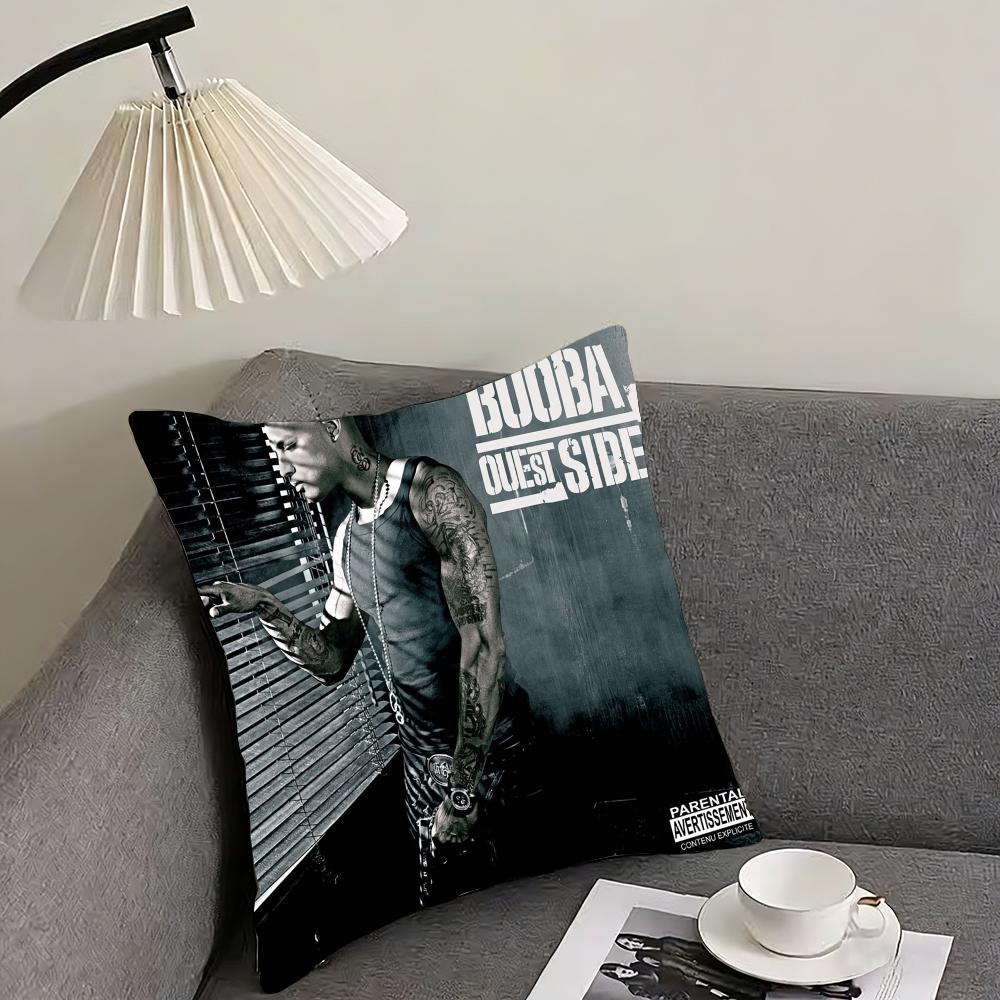 

Rapper B-Booba Cushion Cover Reversible Plush Pillow Cover – For car, sofa, bedroom, perfect as a gift. 12x12Inch