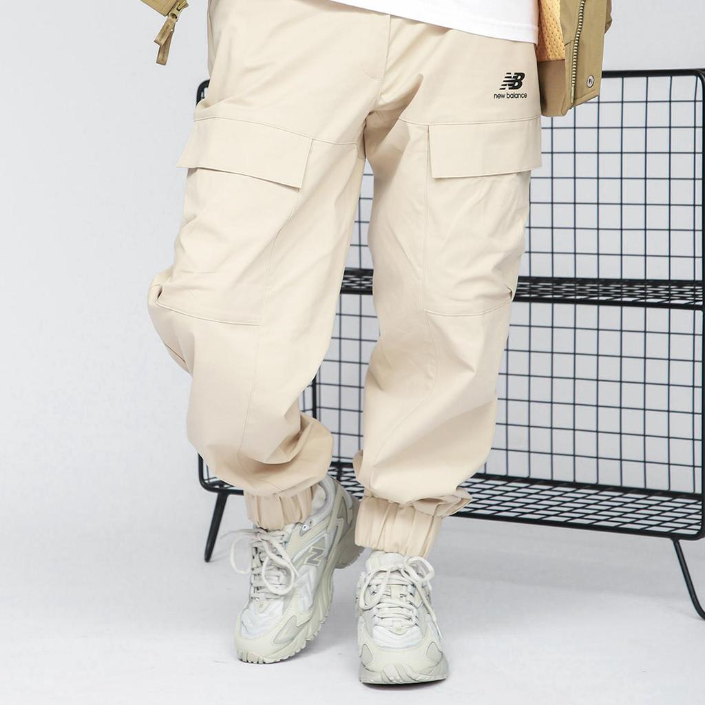 New Balance Knitted Sweatpants Women's Khaki Moderate Cuffed Pants (Unisex) Knitted Sweatpants AWP13320 BEI