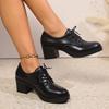 Ladies Shoes   Front Lace-up Women's High Heels Fashion Round Toe Office and Career Plus Size Best Seller High Heels
