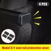 4Pcs Car Seat Slide Rail Cover Protector Parts Automotive Interior Accessories Car Seat Front Rear End Pieces Slide Protection