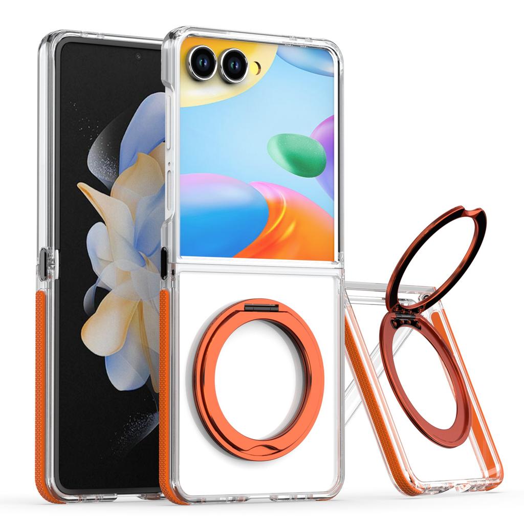 Case for Samsung Z FLIP 7 6 5 360° Rotating Stand Protective Cover Full Coverage Anti-Fingerprint Shock Proof Wireless Charging