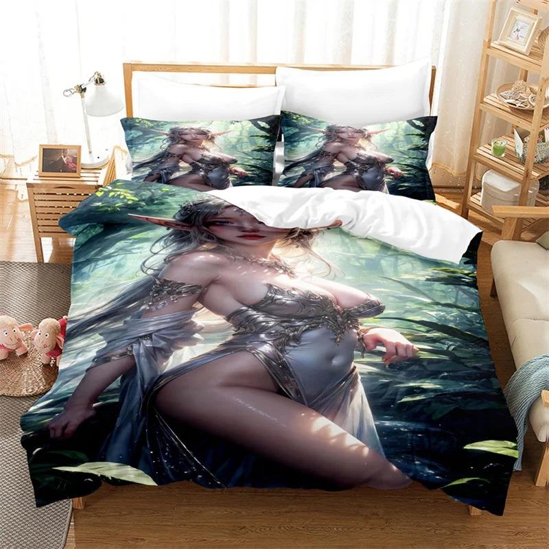 Seksowny zestaw pościeli 3D Beauty Zestaw narzut na łóżko Pościel dla miłośników Dzieci Luksusowe zestawy pościeli King Size Zestaw poszewek na kołdrę Queen