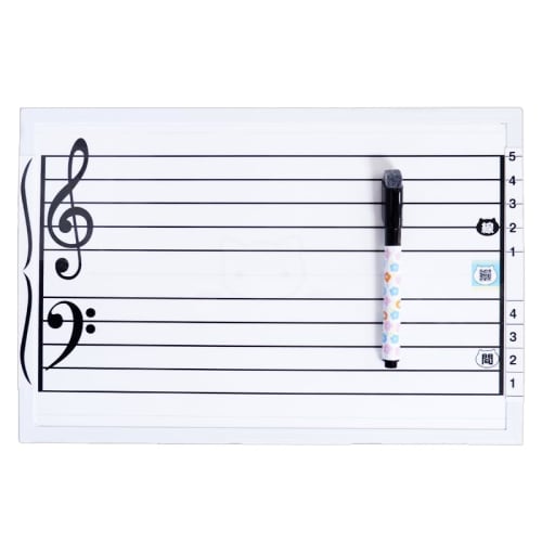 Mini Simple Musical Staff Whiteboard / W300mm x H200mm / Wall-Mounted / Whiteboard Staff Notation Board for Beginners, Self-Study, Musical Notes, Musi