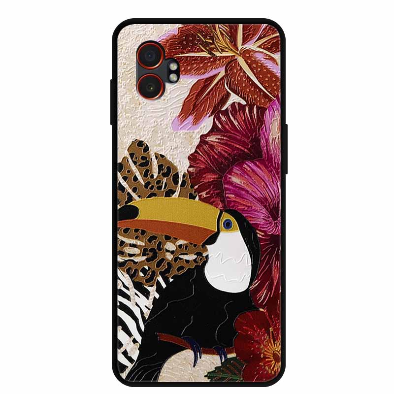 3D Emboss Case For Samsung Galaxy XCover7 Pro 5G Phone Case Flowers Silicone Soft Back Cover For Samsung Galaxy XCover7Pro Case