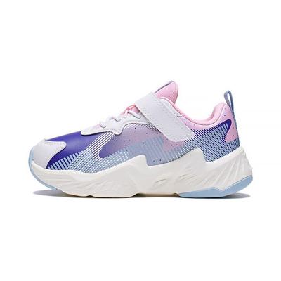 Li Ning Comfortable Non-Slip Shock Absorbing Durable Lightweight Kids Casual Shoes Kids Casual Shoes White Blue Pink YKNS068-14
