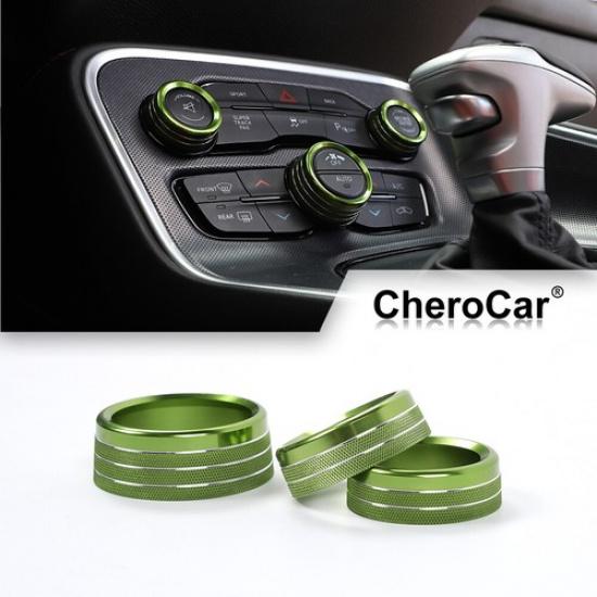 

3X Green Air Conditioner & AC Radio Switch Knob Trim For Dodge RAM 1500 2012-17