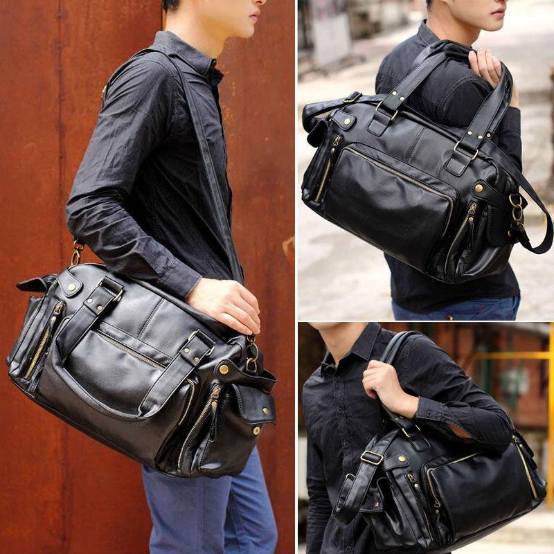 Leather Sports Handbags Tote Gym Crossbody Travel Shoulder Bags Briefcase Vintage Messenger Bag