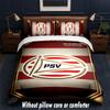 PSV Eindhoven FC Design Bett Bettwäsche Set 1 Bettbezug + 2 Kissenbezüge Weich Atmungsaktiv Haushalt Bettwäsche