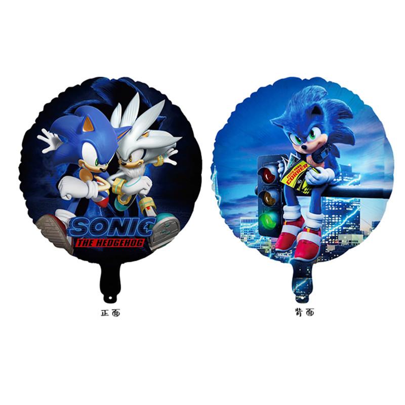 New Cartoon Sonic Balloon Blue Glitter Hedgehog Action Figure Toy Anime Baby Shower Birthday Party Decoration Supplies Kids Toy