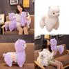 Peluche Grande y Lindo de Alpaca para Niñas, Suave y Abrazable, Muñeco de Cordero Relleno con Relleno de Algodón PP para Dormir o Abrazar, Rosa, Blanco y Morado