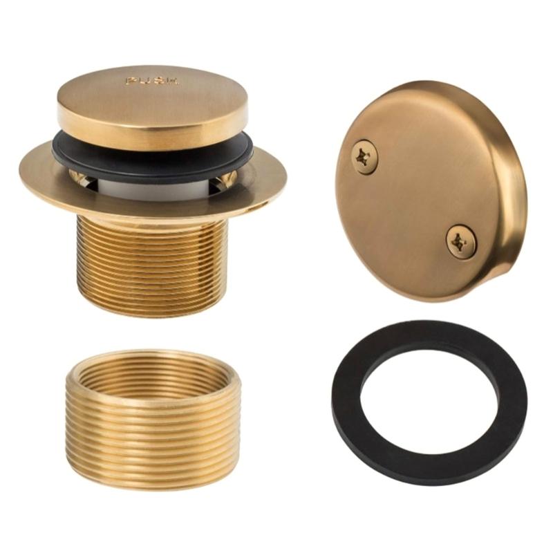 Industrial Bathtub Drain Set with Tip Toe Functionality & Overflows Protections Metal Bath Drain Replacement for Bathroom