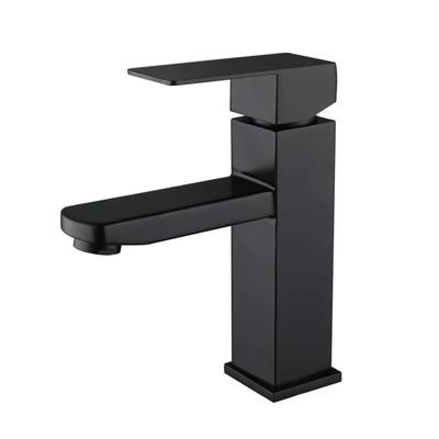 Black Plated Square Stainless Steel Bathroom Basin Faucet Square Vanity Sink Mixer Hot & Cold Lavotory Tap