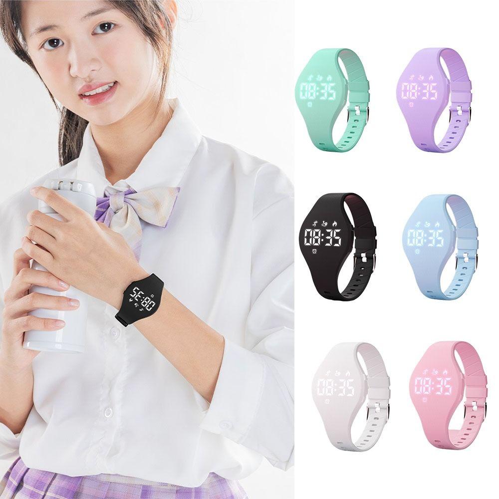 LED Digital Kids Smart Silicone Wristband with Running Pedometer Silent Wristband Children