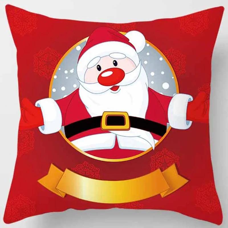 Christmas Decorative Pillowcase Snowman Tree Pattern Printed Pillowcase Sofa Cushion Cover Room Decorative Cushion Cover