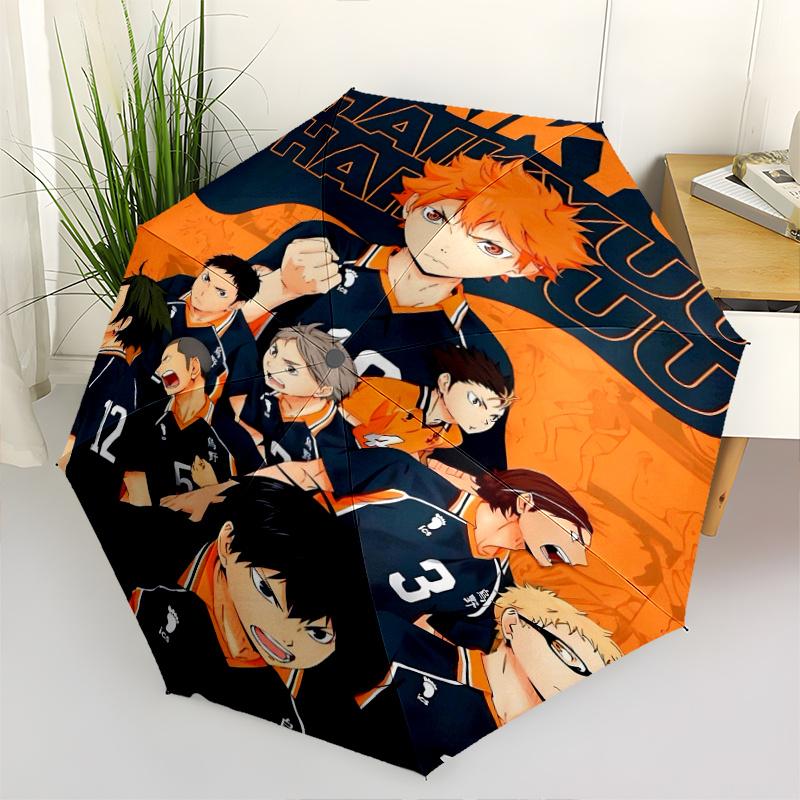 

Haikyuu Automatic Opening and Closing Umbrella - Small Umbrella Suitable for Various Occasions, Portable 3-Fold Small Umbrella for Men and Women, Vale