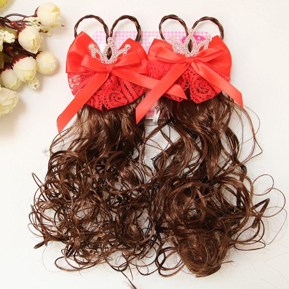 2Pcs Headwear Kids Hairpin Wig Cute Girl Curly Hair Princess Children Hair Clip  Baby