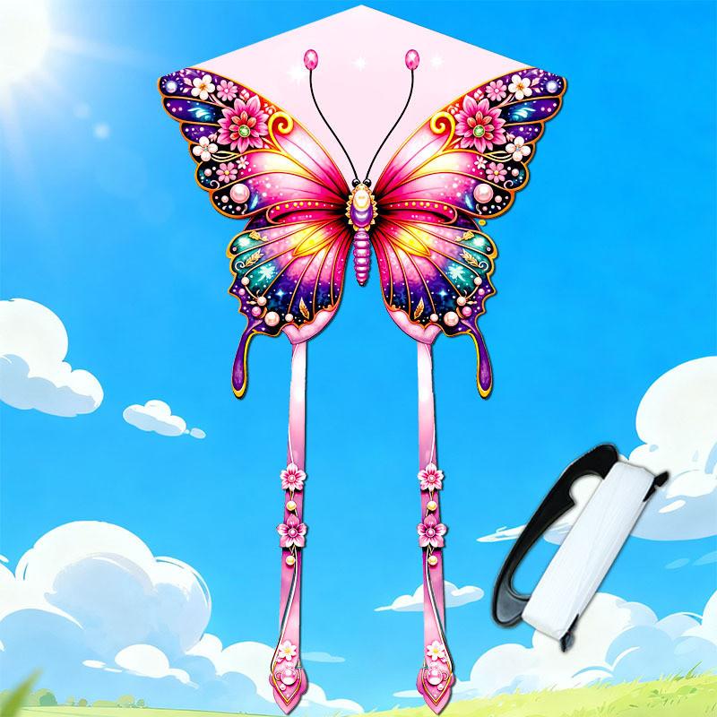 Schmetterlingsdrachen mit Fiberglasgestell für Kinder, zum Fliegen im Freien, Geschenk für Kinder