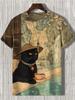 Summer Men's Funny Animal Cat Printed T Shirt Short Sleeved Tees Tops 3D Print O-Neck Shirts Party Casual Men's Clothing Apparel
