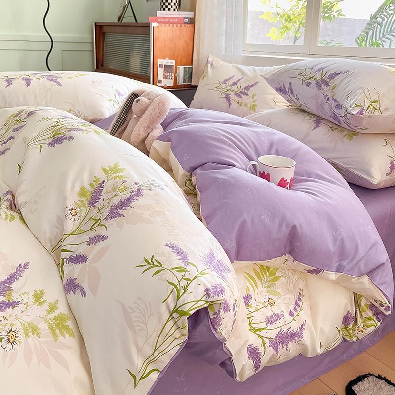 

Комплект из четырех предметов из хлопка, кровать из чистого хлопка, пододеяльник, простыня, комплект из трех предметов для спальни, постельное белье 1.5m bed