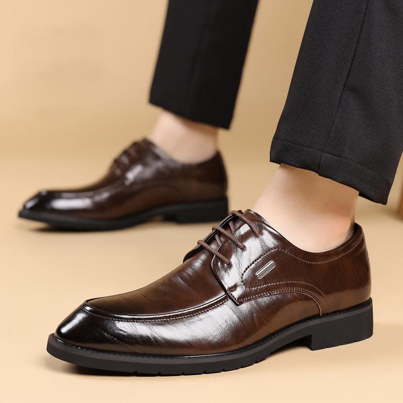 

Men All Season Shoes Lace Up Leather Comfortable Comfortable Wear For Daily Use Durable Material With Good Quality 38