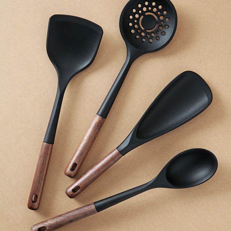 Katewaltz Easysilly Lunoa Turner with Wood Handle Silicone Cooking Utensils