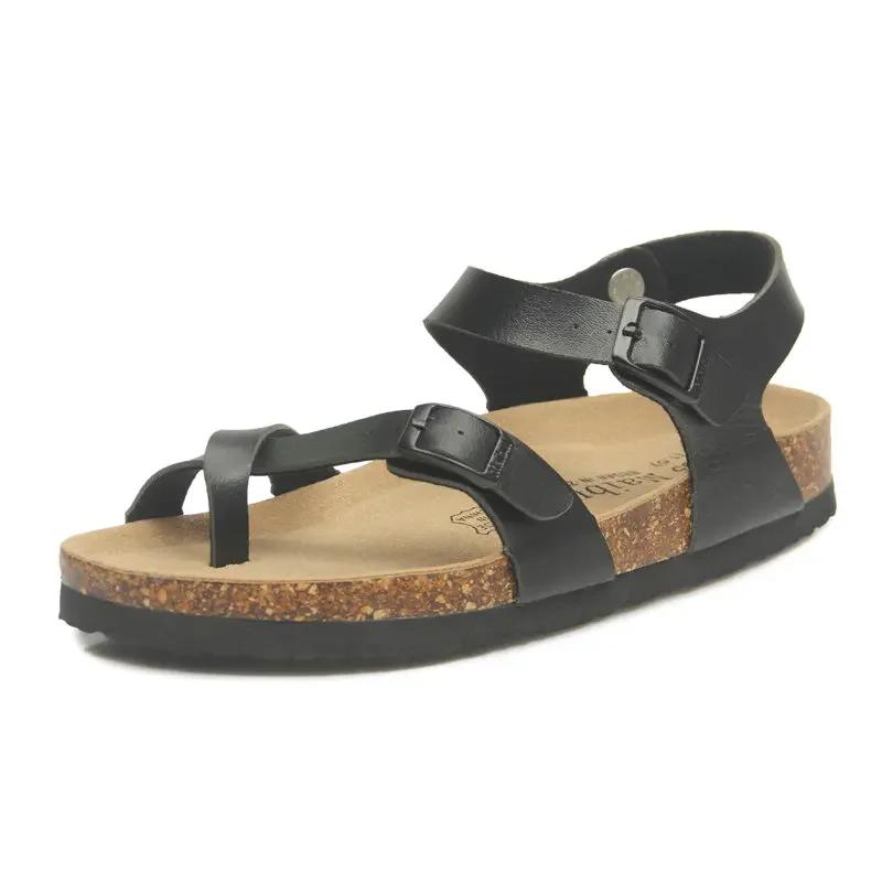 Fashion Fashion Cork Sandals New Women Summer Beach Gladiator Buckle Strap Sandals Shoes Flat Casual women Beach slippers