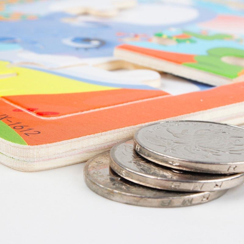 DIY 16 Piece/Set Wooden Cartoon Jigsaw Puzzle Children's Toys Baby Early Lessons