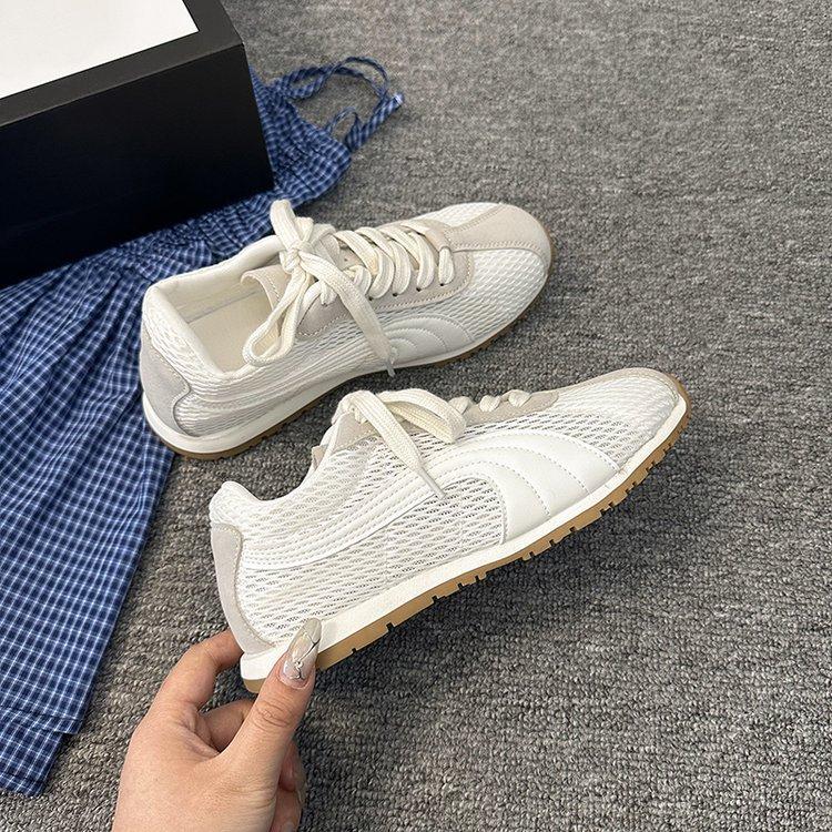 

Inner height increase pink ballet style moral training shoes women s shoes 2025 summer mesh single shoes casual sports shoes white shoes 35