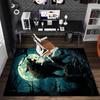 1Pc Wolf Theme Printed Circular Carpet, Home Door Mat, Outdoor Travel Protection Carpet B3