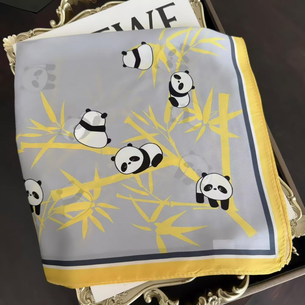 100% Pure Natural Silk Scarf, Women's Printed Large Handkerchief, Square Scarf, Wrapped Scarf, Mulberry Tree Spring Fashionable High-quality Headscarf