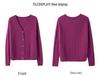 Damen Herbst Winter V-Ausschnitt Wollstrickjacke Pullover - Langarm, Stilvolles Hohlstrickmuster