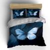 Blue Butterfly Decorative Set Bedding Set With 1 Duvet Cover 2 Pillowcases Single Double King Queen, Gift