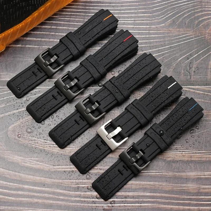 Silicone Rubber Bracelet 24*16mm Watchband for Timex Watches T2N738 T2N739 T2N720 T2N721 T49706 Watch Band Sports Silicone Strap