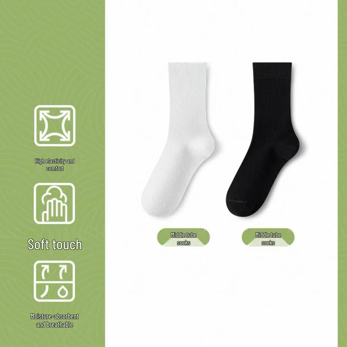 

Женские черные хлопковые компрессионные носки выше колена: Анти-запах, Эластичный, Длинный рукав для осени и зимы Simple OPP packaging