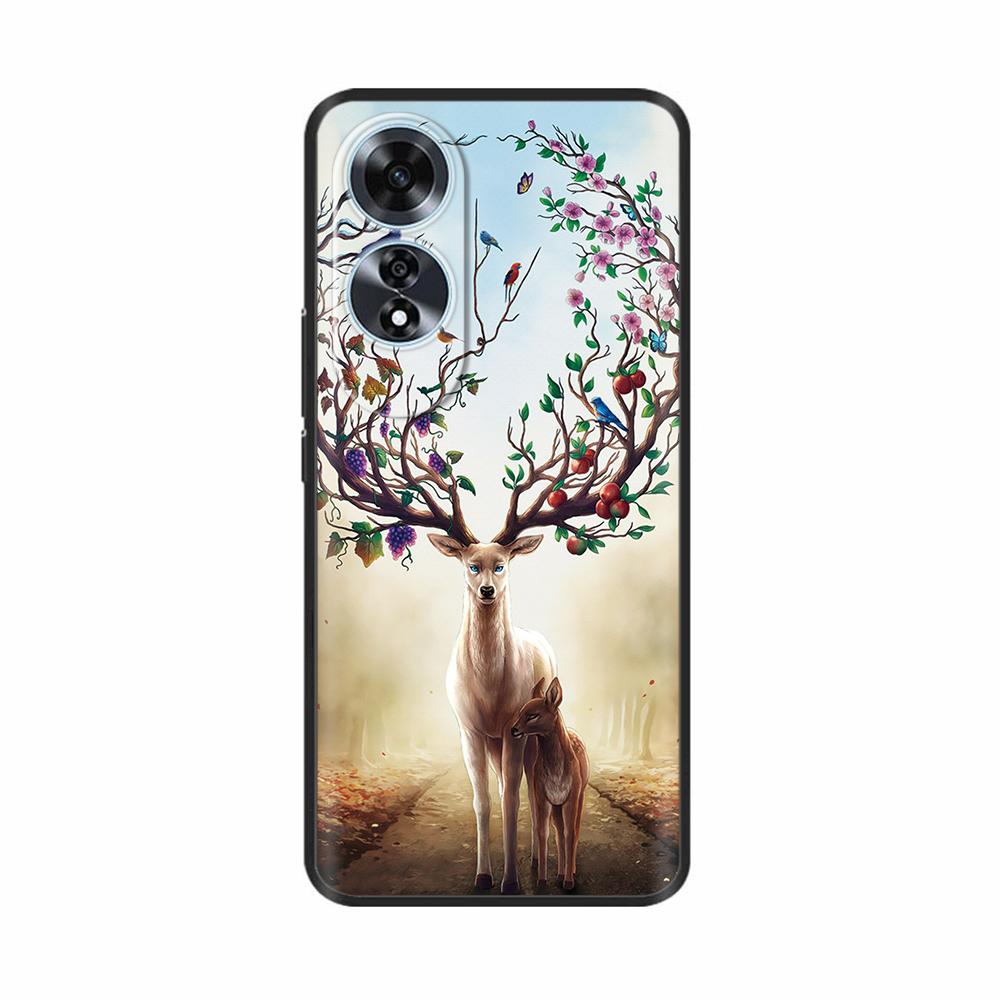 For Oppo A60 4G Case Love Heart Butterfly Soft Silicone Painted Back Cover For Oppo A60 OppoA60 4G Phone Shell Housing Fundas